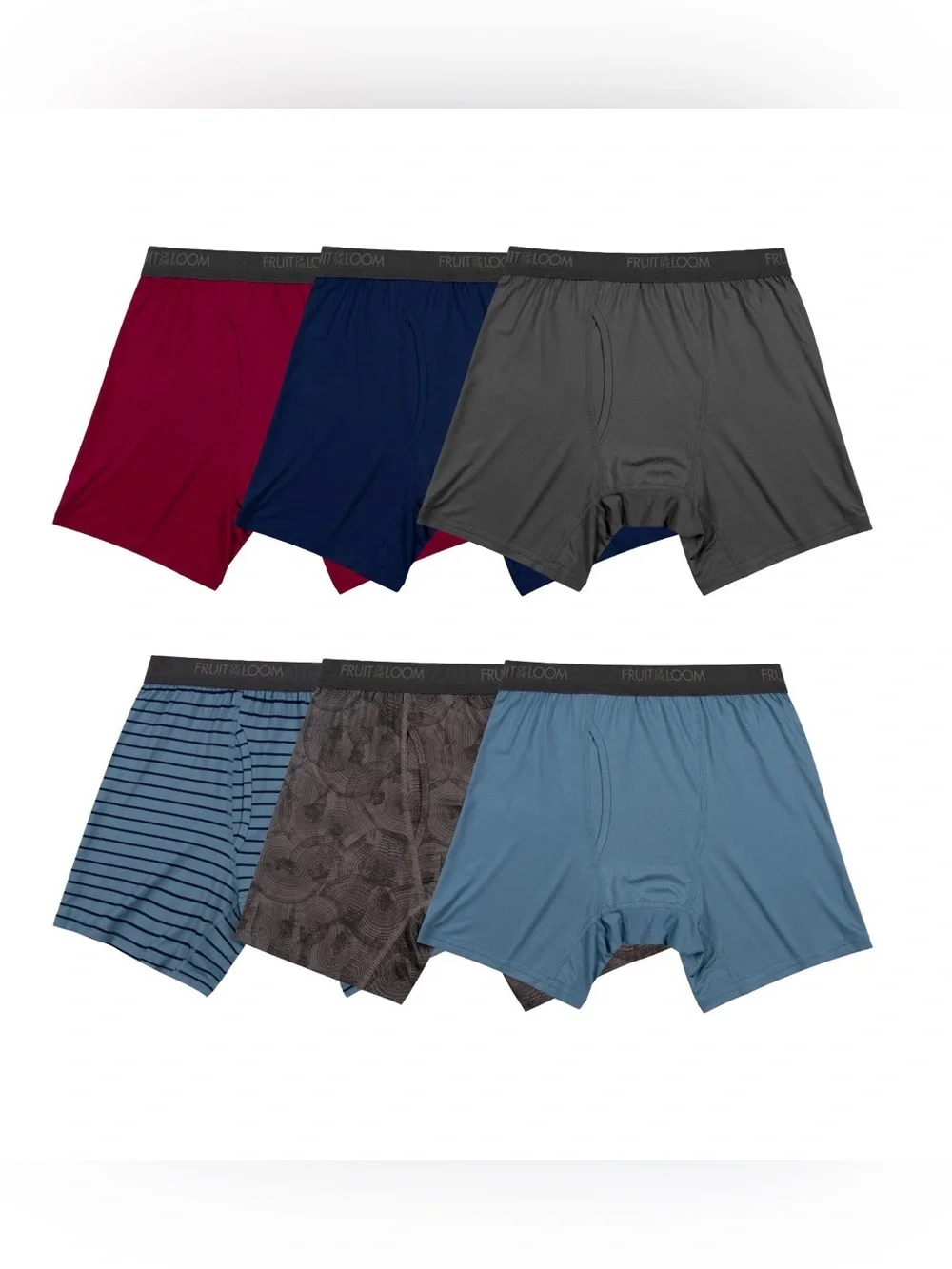 💜 Fruit of the Loom Men's Micro-Stretch Boxer Briefs, 6-Pack Size:small(28-30)